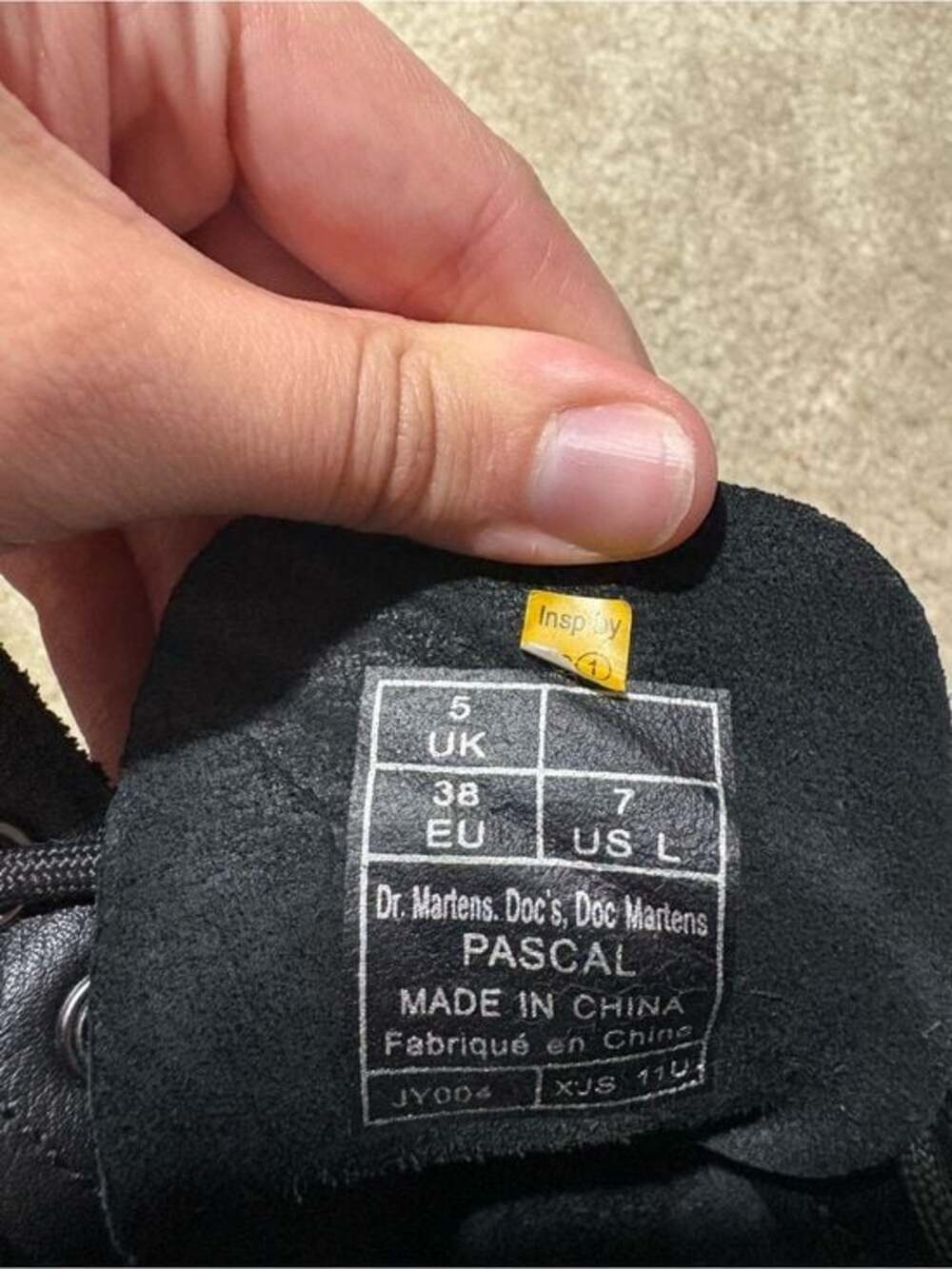 Dr. Martens Black Leather Lace-Up Boots with Yellow Stitching - Picture 8 of 9